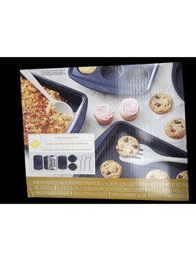 Non-Stick Diamond-Infused Navy Blue Baking Set with Utensils, 9-Piece New In Box